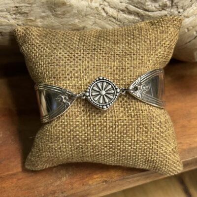 Elegant Flower Silverware Bracelet