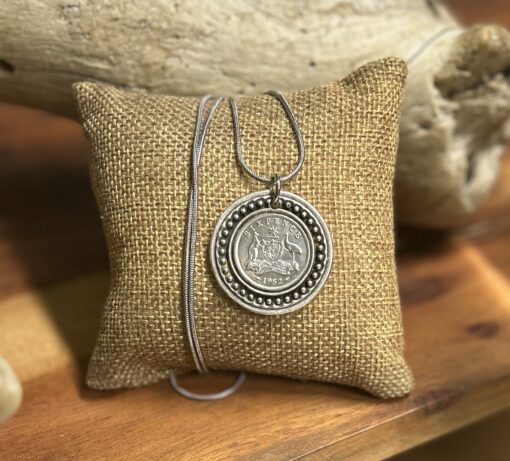 1952 Sixpence Bezel Necklace - Image 2