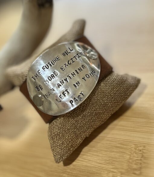 Vintage Charm & Modern Flair Handstamped Cuff