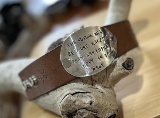 Vintage Charm & Modern Flair Handstamped Cuff - Image 3
