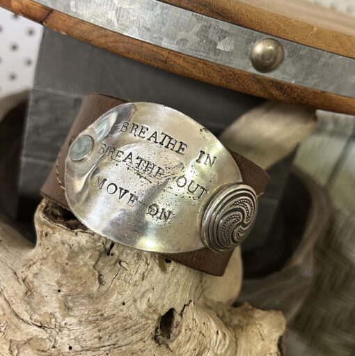 Breathe in Breathe out Move on Unisex Cuff - Image 2