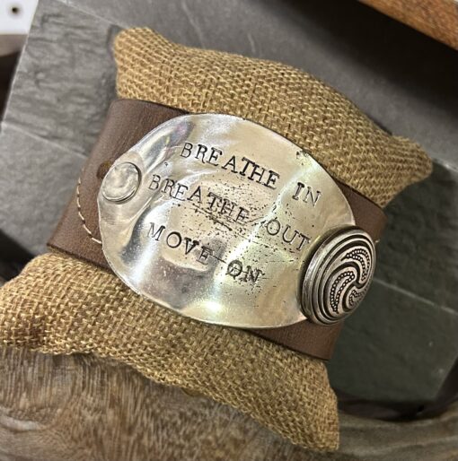 Breathe in Breathe out Move on Unisex Cuff - Image 3