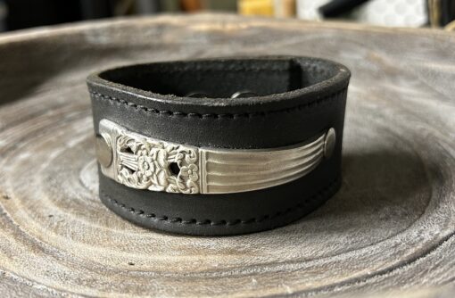Vintage Spoon Handle Leather Cuff - Image 3