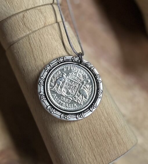 Unique 1957 Australian Florin Necklace - Image 2