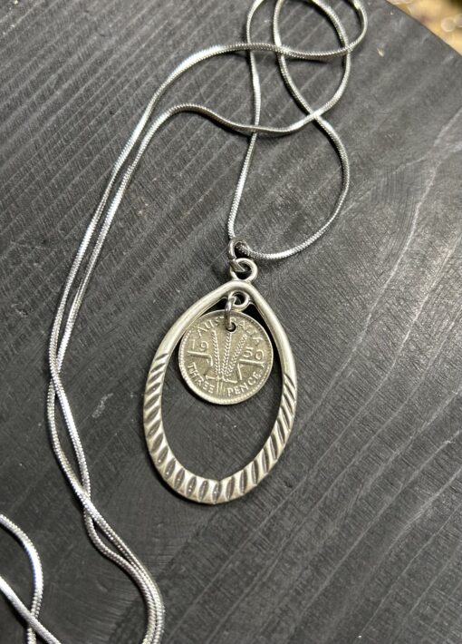 Authentic 1950 Australian Threepence Necklace - Image 2