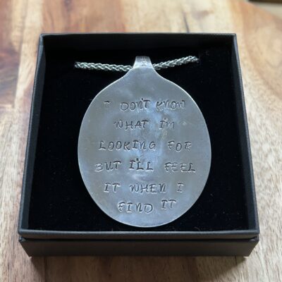 Motivational Handstamped Spoon Necklace