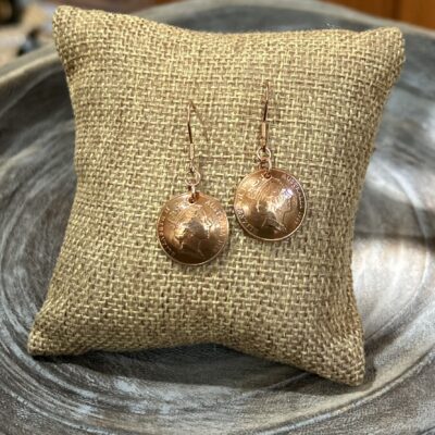 1989 Domed Australian Once Cent Coin Earrings