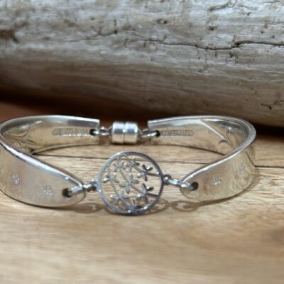 Handstamped Vintage Flower Bracelet