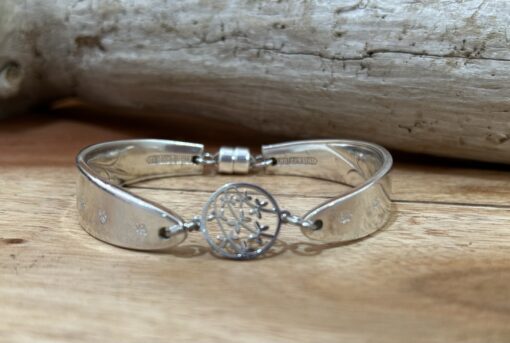 Handstamped Vintage Flower Bracelet