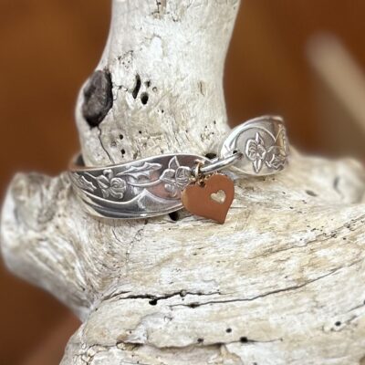 Embassy Stamped Silverware Heart Bracelet