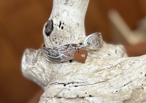 Embassy Stamped Silverware Heart Bracelet