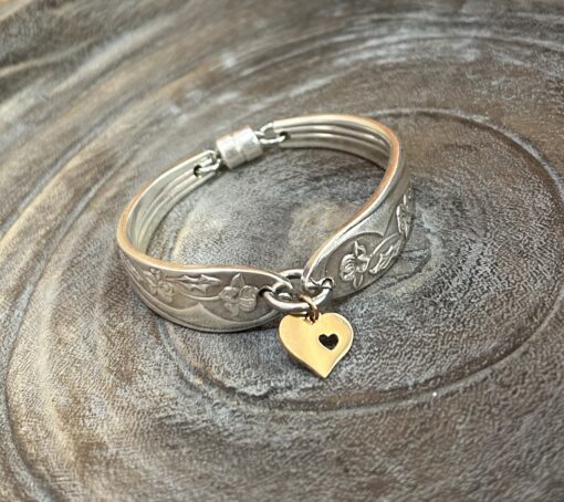 Embassy Stamped Silverware Heart Bracelet - Image 3