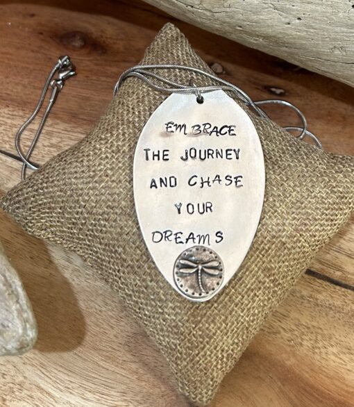 Handstamped Dragonfly Necklace