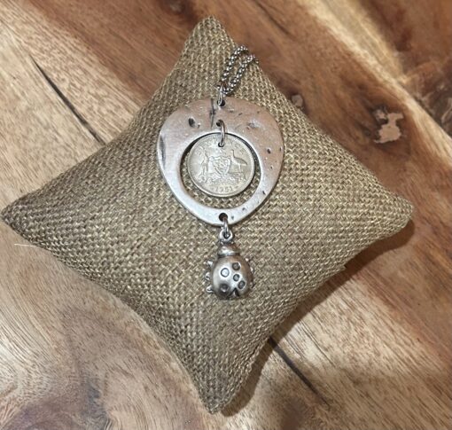Australian Sixpence Lady Beetle Necklace - Image 2