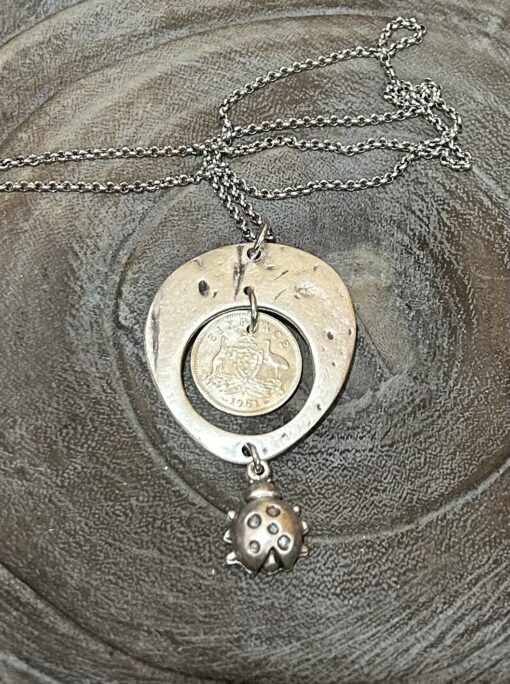 Australian Sixpence Lady Beetle Necklace - Image 4