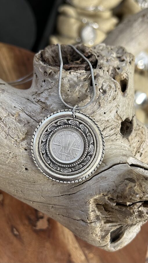 Double Bezel 1953 Threepence Necklace