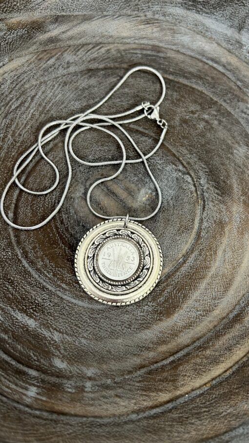 Double Bezel 1953 Threepence Necklace - Image 2