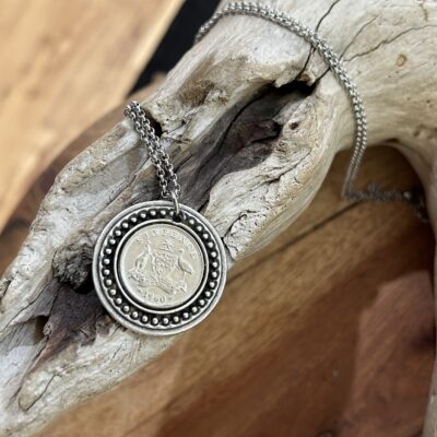 1963 Australian Sixpence Coin Necklace