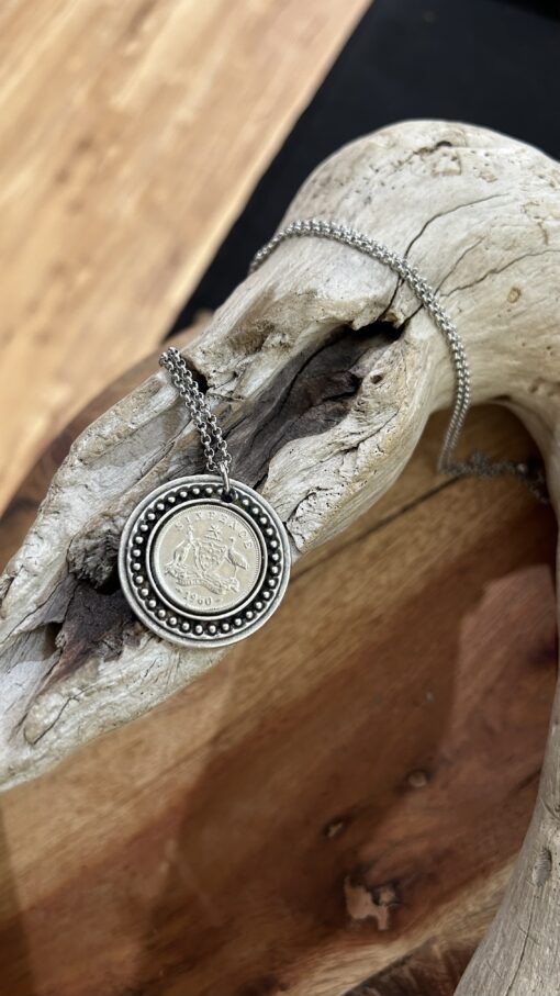 1963 Australian Sixpence Coin Necklace