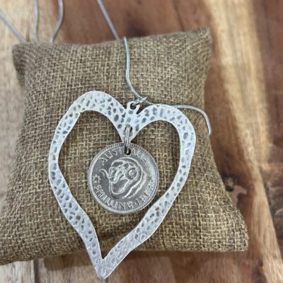 1963 Shilling Heart Necklace