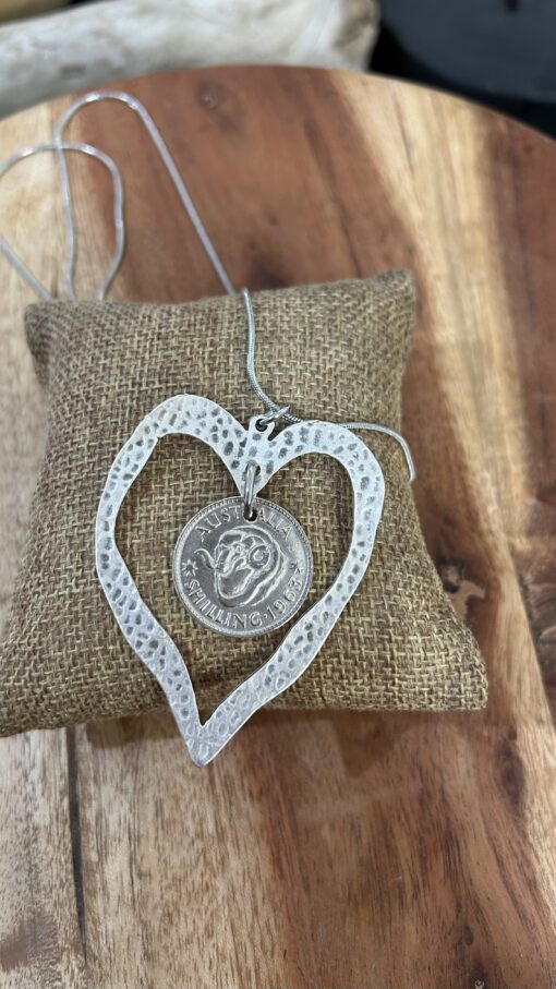 1963 Shilling Heart Necklace