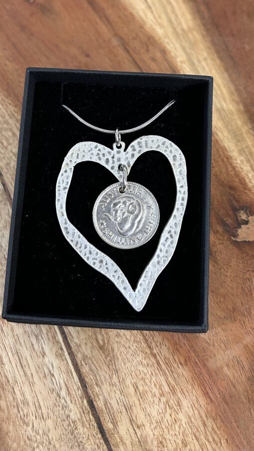 1963 Shilling Heart Necklace - Image 3