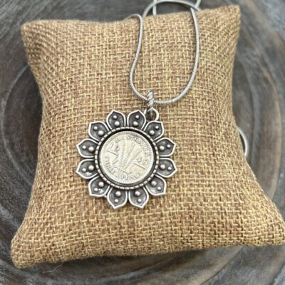 Flower Bezel Set 1948 Coin Necklace