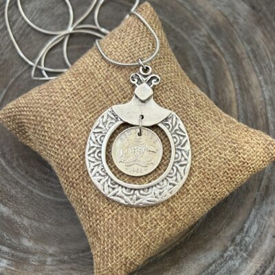 Genuine 1956 Australian Sixpence Coin Necklace