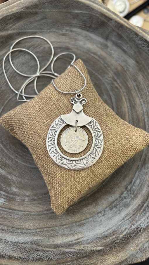 Genuine 1956 Australian Sixpence Coin Necklace