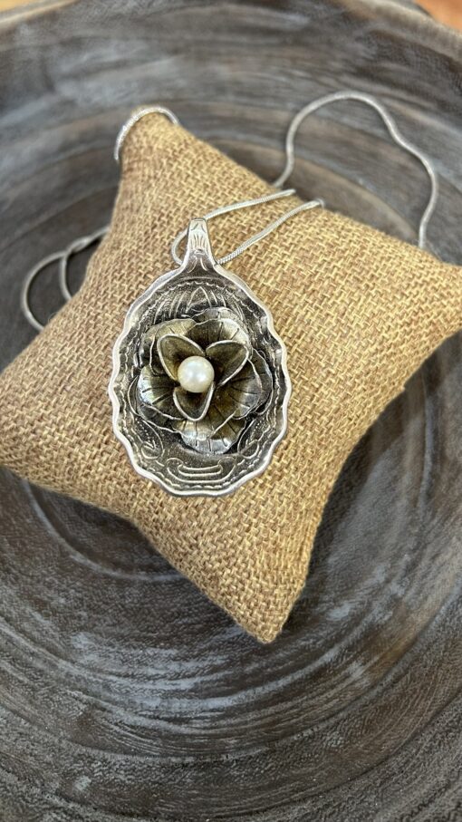 Rose Pearl Spoon Necklace - Image 3