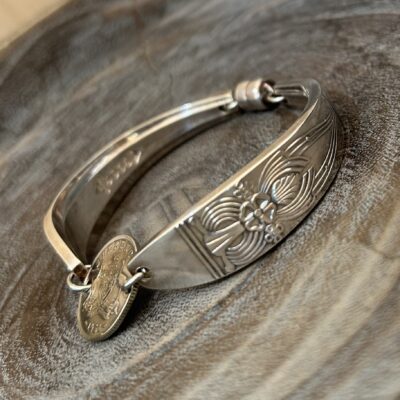 Vintage Fork Handle Bracelet with 1951 Australian Sixpence Coin