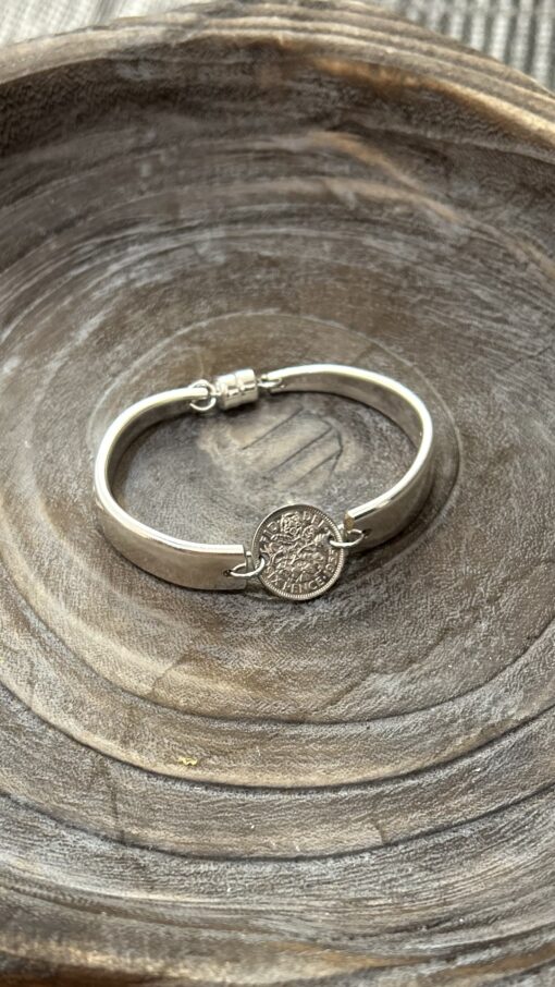 UK 1955 Coin Silverware Bracelet - Image 2