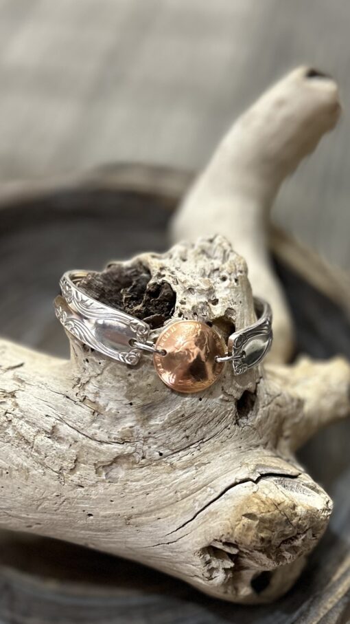 Vintage Spoon Handle Bracelet with 1978 Australian Coin - Image 2