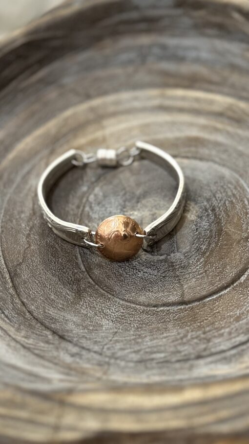 Vintage Spoon Handle Bracelet with 1978 Australian Coin - Image 3