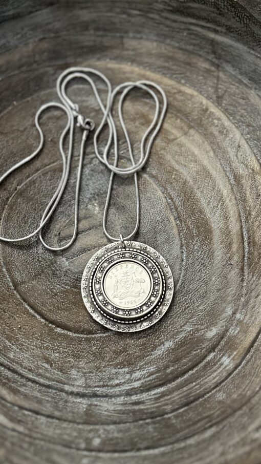 Authentic 1955 Australian Sixpence Coin Necklace - Image 3
