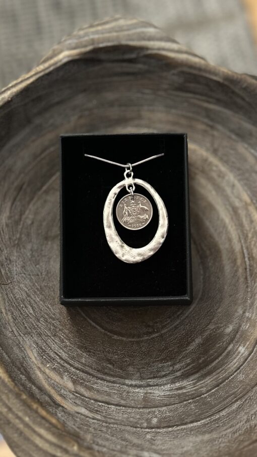 Authentic 1956 Australian Sixpence Coin Necklace