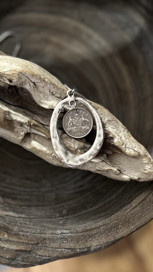Authentic 1956 Australian Sixpence Coin Necklace - Image 3