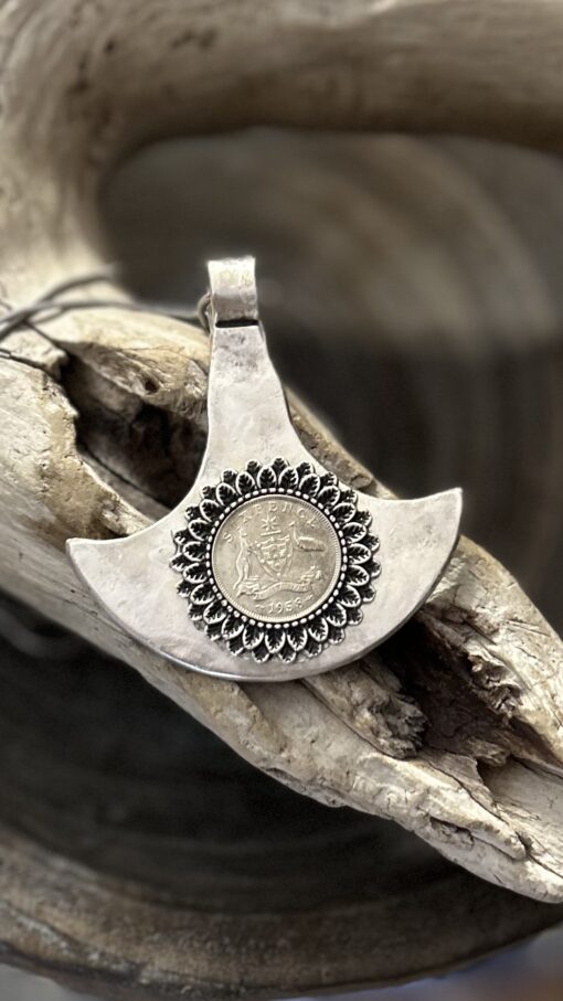 1958 Australian Sixpence Statement Necklace