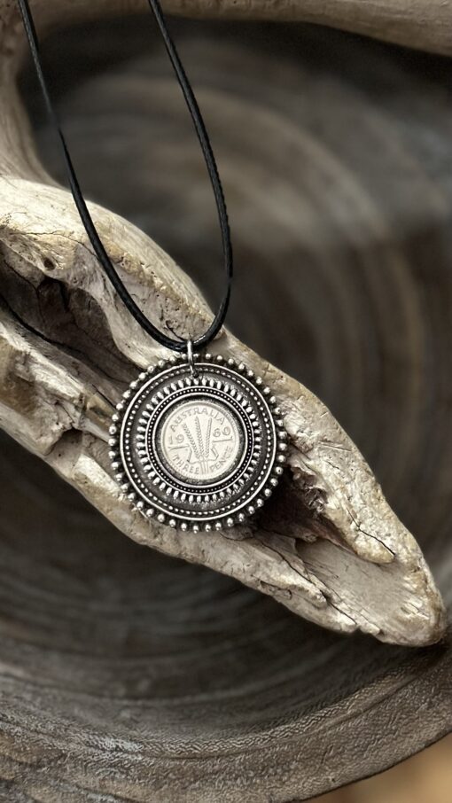 Classic 1960 Australian Threepence Coin Necklace