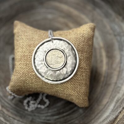 Bold Disc 1962 Australian Sixpence Coin Necklace