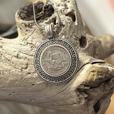 Charming 1964 New Zealand Silver Shilling Coin Necklace