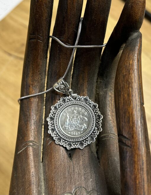 1942 Australian Sixpence Coin Necklace