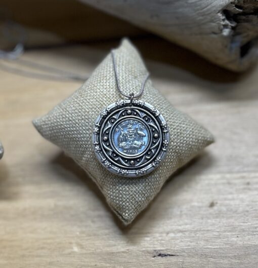 Unique 1945 Australian Sixpence Necklace