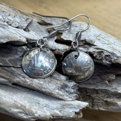 1948 Domed Threepence Earrings