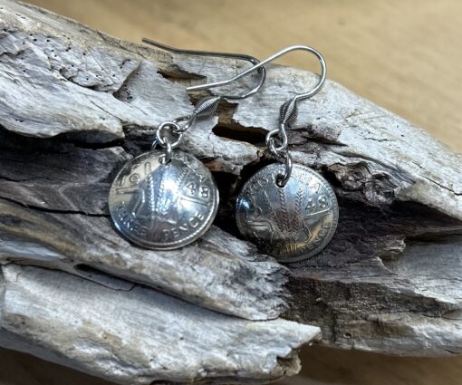 1948 Domed Threepence Earrings