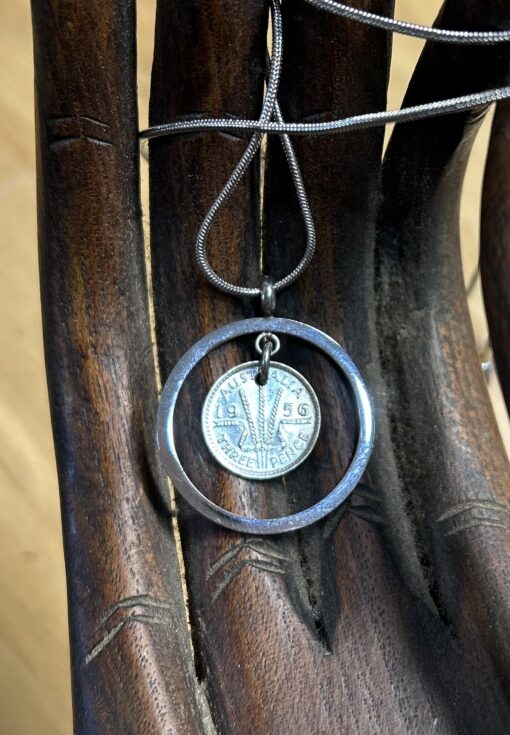 1956 Australian Threepence Coin Necklace