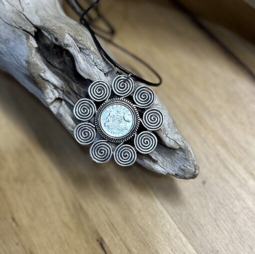 Unique spiral surround 1957 Coin Necklace - Image 4
