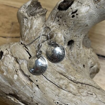 1961 Domed Threepence Earrings