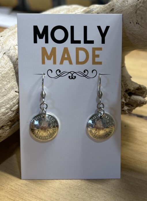 1961 Domed Threepence Earrings - Image 3