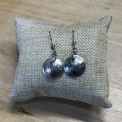 Domed 1963 Threepence Earrings